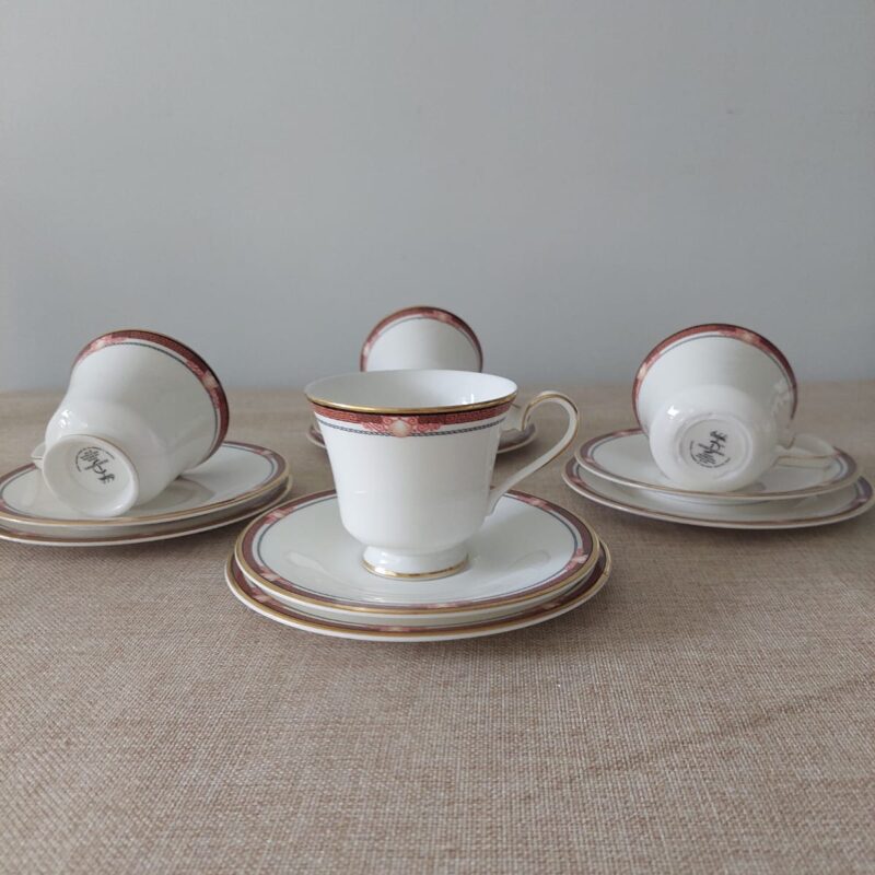 Set de 4 Trios de Te | Delphi para Debenhams | Paragon Fine Bone China England 1987
