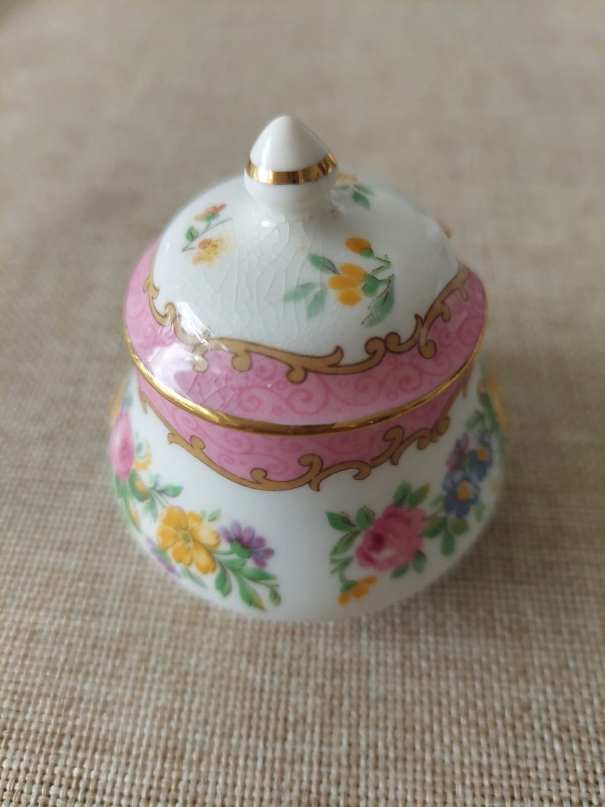 Set Crown Staffordshire “Tunis” – Azucarero, Salero y Pimentero, Fine Bone China Inglesa - Imagen 3