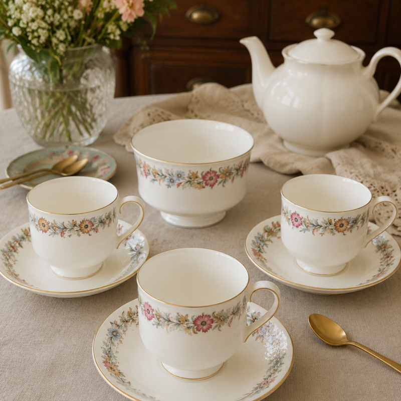 Tres Dúos de Té Porcelana Inglesa Modelo Belinda - Royal Albert / Paragon-Edición Especial Vintage