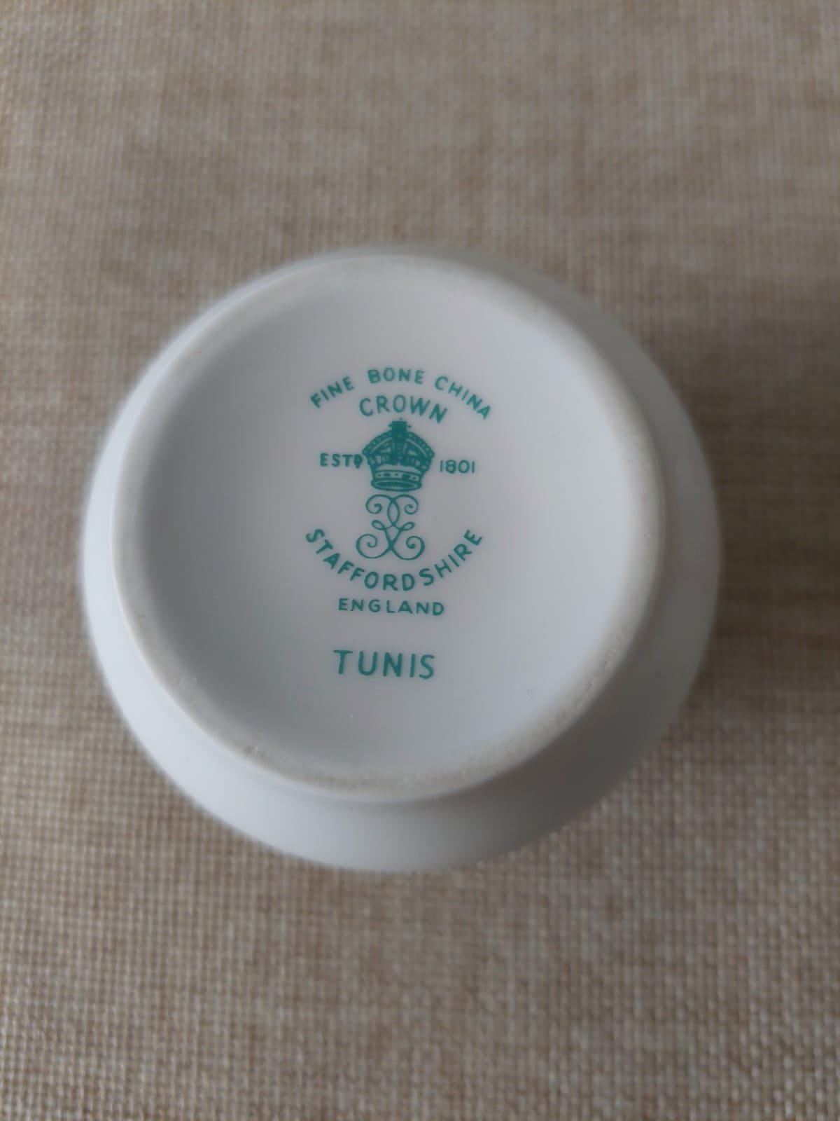 Set Crown Staffordshire “Tunis” – Azucarero, Salero y Pimentero, Fine Bone China Inglesa - Imagen 4