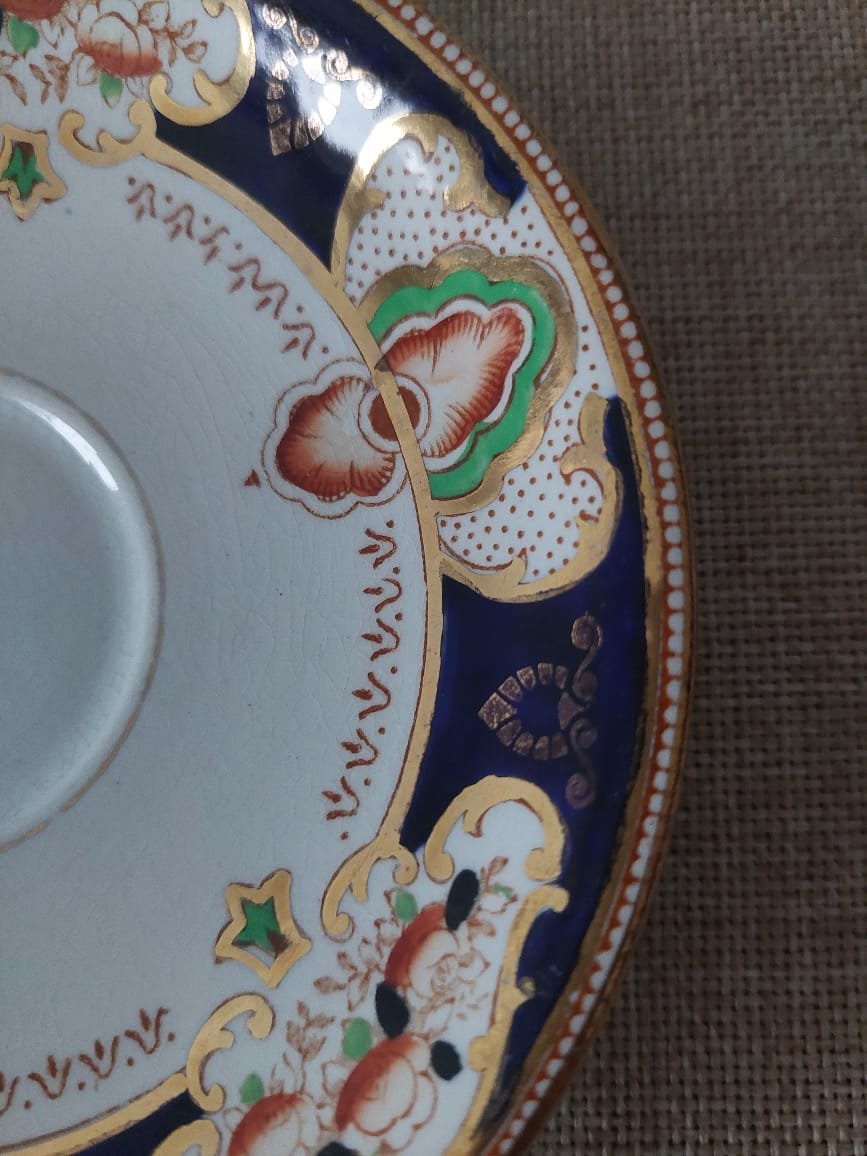 Plato de Té Vintage Doric China Co. Estilo Imari – Porcelana Inglesa - Imagen 3