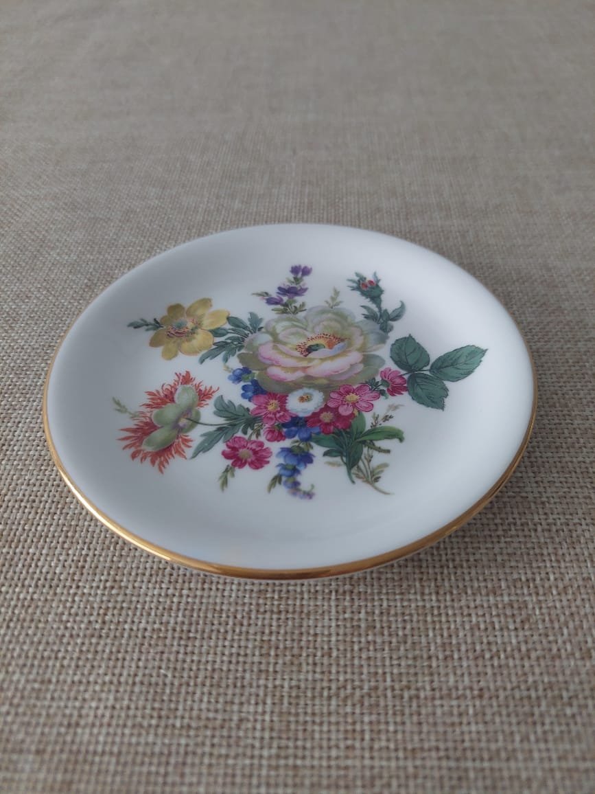 Despojador Vintage Caverswall England – Flores Multicolor y Borde Dorado - Imagen 2