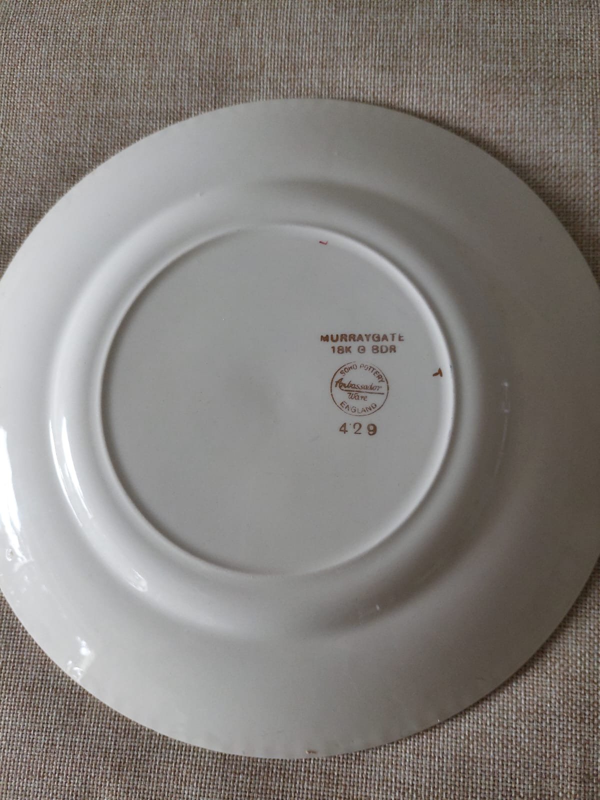 Set 4 Platos Vintage Soho Pottery “Murraygate” – Ambassador Ware England - Imagen 4